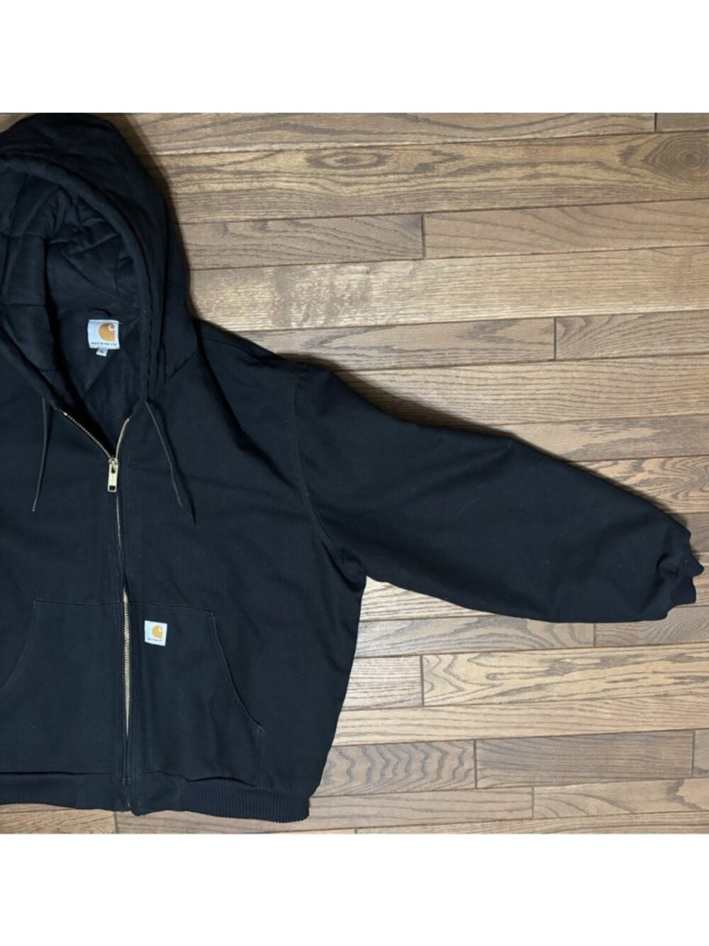 Carhartt Jacket Mens XL Black Iconic Firm Duck Active Canvas USA Made J140 BLK - Picture 4 of 9